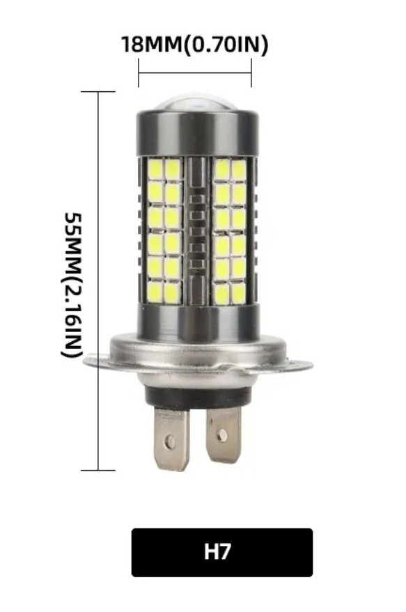 Світлодіодна лампа LED H7 54SMD 3030 12W 420 лм ДХВ