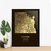 Тор! Постер "Одесса / Odessa" фольгований А3, gold-black, gold-black, англійська