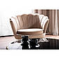 Крісло ракушка бежевий оксамит Camellia 1 напівкругле із золотими металевими ніжками в спальню, фото 2