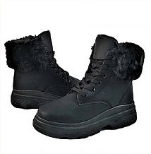 Жіночі Зимові Високі Кросівки Ботинки Чорні на Хуху Напівчоботи (розміри: 38) ВідеоОбзор — 1-1