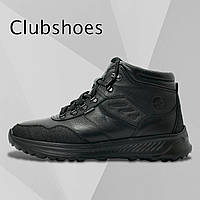 Мужские зимние ботинки Clubshoes натуральная кожа и мех, водонепроницаемые черные со шнуровкой B11/2