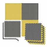 Мат-пазл Hop-Sport EVA 1см HS-A010PM - 4 частин жовто-сірий, фото 9