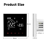 Розумний програмований сенсорний термостат TUYA MA4 (16A) для теплої підлоги з WIFI управлінням, фото 7