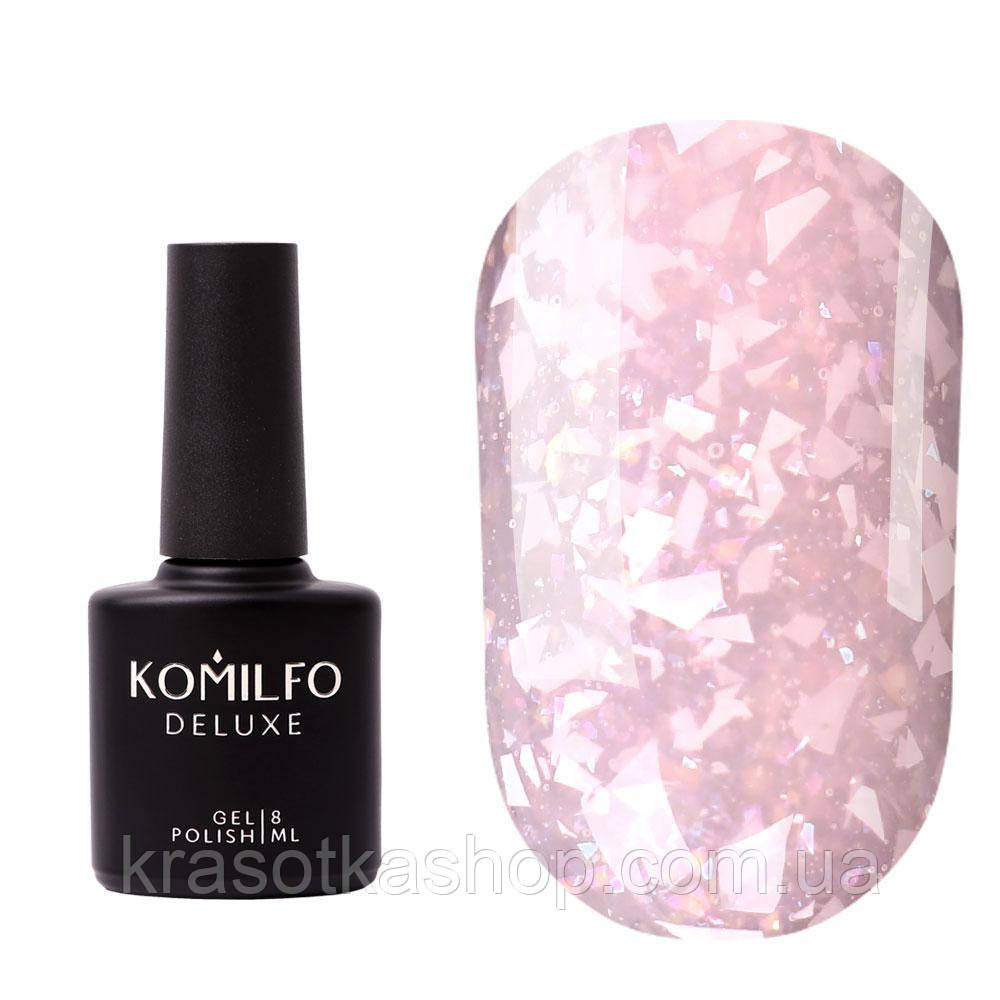 База Komilfo Glassy Base GB005 (ніжно-рожевий з пластівцями), 8 мл, фото 1