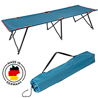 Раскладушка туристическая синяя 190х65 см до 110 кг ROCKTRAIL Outdoor с чехлом Германия Складная кровать