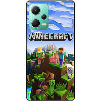 Силіконовий чохол бампер для Xiaomi Redmi Note 12 5G з малюнком Minecraft Майнкрафт