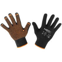 Захисні рукавички Neo Tools бавовна та поліестер, пунктир, р. 9 (97-620-9)