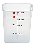 Прозрачный полипропиленовый контейнер для хранения пищевых продуктов CamSquare®, Cambro, 7,6 л, 215x215x(H)230