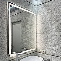 Прямоугольное зеркало с «фронтальной» LED подсветкой 1100*80 см в ванную комнату, гостиную, спальню