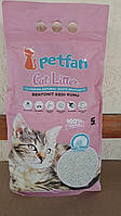 Наполнитель Бентонитовый комкующийся для кошачьих туалетов 5кг Petfan Турция, средння фракция 1-3 мм