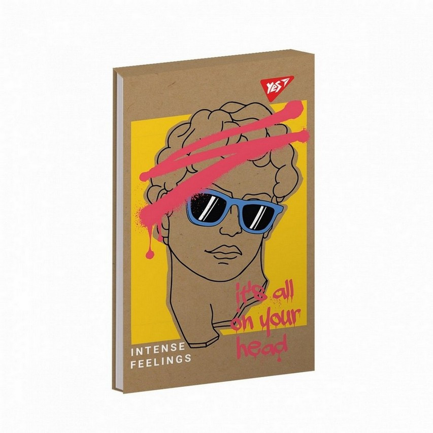 Блокнот А7 80арк., в клітинку, тверда обкладинка, крафт Yes Intense feelings