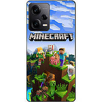 Силіконовий чохол бампер для Xiaomi Redmi Note 12 Pro 5G з малюнком Minecraft Майнкрафт