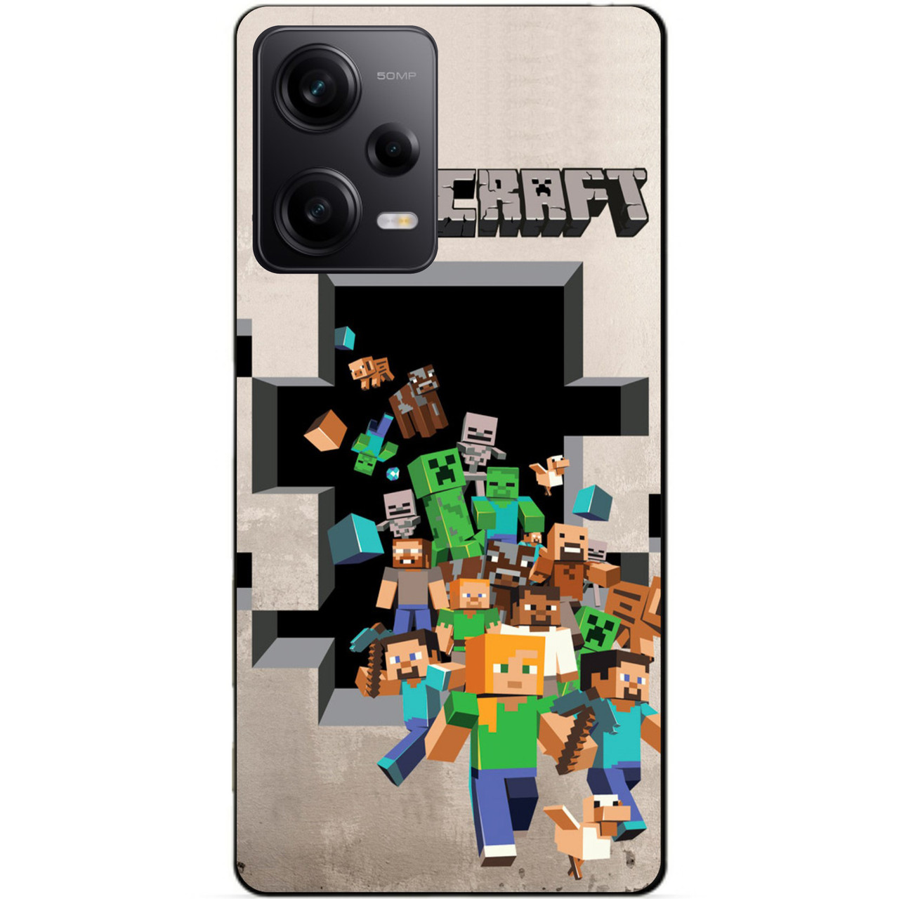 Силіконовий чохол бампер для Xiaomi Redmi Note 12 Pro 5G з картинкою Minecraft Майнкрафт