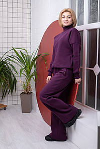 Костюм жіночій Oversize з високою горловиную та широкими штанами 101/201 Марсал