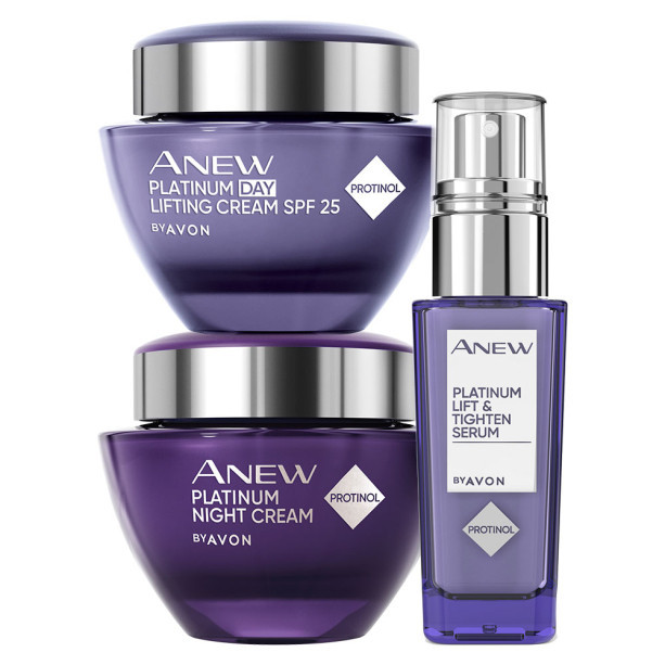Набір «Ліфтинг та пружність» з технологією Protinol, 55+ Anew Platinum Night Replenishing Cream With Protinol