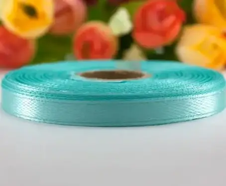 Атласна стрічка 6 мм (23 м.) тіфані (світлий відтінок), фото 1