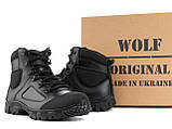 Тактичні берці (напівберці) чорні шкіряні зимові на хутріі для охорони та поліції. Ботинки натуральна шкіра, фото 4