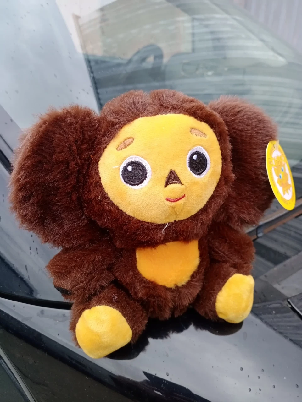 Чебурашка, м'яка іграшка Чебурашка, Чебурашка з мультфільму гена та Чебурашка, м'яка музична іграшка  19 см, фото 1