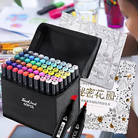 Качественный набор скетч маркеров 60 цветов | Двухсторонние маркеры для рисования и скетчинга в сумке AN
