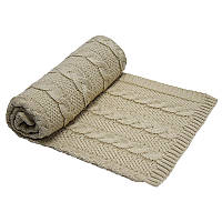вязаное одеяло-плед, 85х75 см Плед Косичка EKO ple-22 серый
