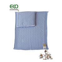 Одеяльце и подушка Комплект хлопковый EKO DW-03 DZ голубой