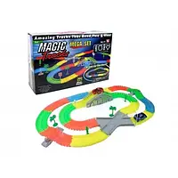 Дитяча перегонова траса Magic Tracks 360pcs Mega Set Трек гнучкий світний Дорога 360 деталей + 2 машинки