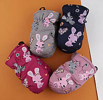 Термо рукавиці-краги для дівчинки лижні непромокальні на флісі 2-4 роки