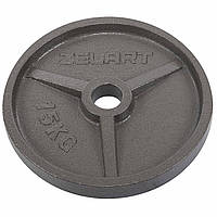 Блины (диски) для штанги стальные серые d-52 мм Zelart TA-7792-15 (1 шт х 15 кг)