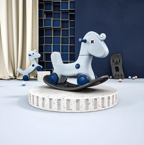 Коник-гойдалка з рухомою головою 2в1 Terrio “Dory” Блакитний