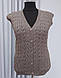 Жилетка жіноча в'язана з кишенями на гудзиках 52/56 розмір, фото 5