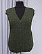Жилетка жіноча в'язана з кишенями на гудзиках 52/56 розмір, фото 6