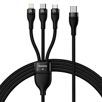 Кабель Baseus Flash Series One-for-three Fast Charging Cable Type-C to Lightning+Type-C+MicroUSB 100W 1.5m