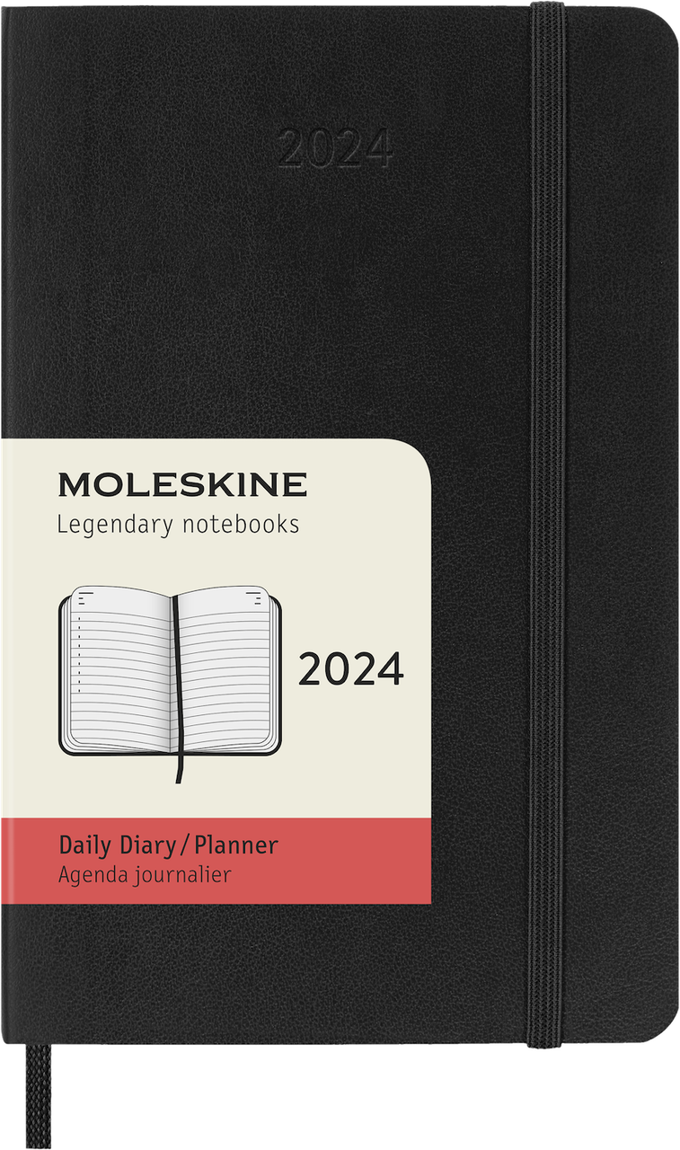 Щоденник Moleskine 2024 кишеньковий 9х14 см чорний м'яка обкладинка (8056598856576)