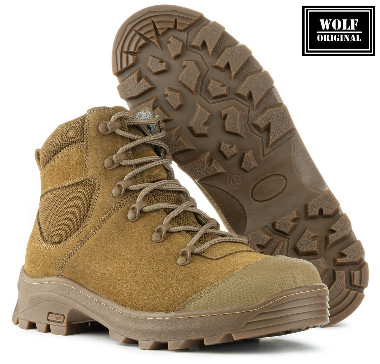 Тактические ботинки Койот (беж) зимние "SML W Boots", армейские берцы замшевые прошитые - фото 1 - id-p2024237341