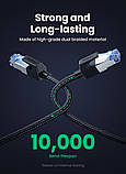 Ethernet Кабель Ugreen Cat8 - 40Gbps, 2000MHz, F/FTP, RJ45, 5м - Чорний, фото 3