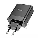 Адаптер мережевий HOCO C127A 3USB, Type-C, 45W, QC, чорний, фото 3
