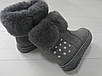 Жіночі теплі зимові напівчоботи з стразами, розмір 38 (24.0 см), фото 4