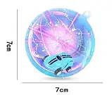 Блакитна міні машинка з лазером у прозорій колбі Rapid Monster, скажена іграшка SUNROZ S168, спінер, фото 5