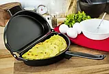 Подвійна сковорода для омлету Folding Omelette Pan, Омлетниця з антипригарним покриттям, фото 9