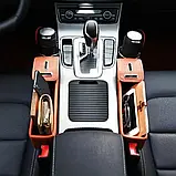 Автомобільний органайзер КОРИЧНЕВИЙ ШКІРЖАНИЙ BRITTIEY, Органайзер в машину, фото 6