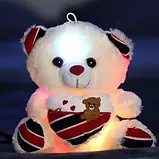 Плюшевий ведмедик Тедді з серцем, що світиться, говорить, М'яка іграшка ведмідь, фото 8