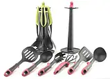 Набір кухонного приладдя ЧЕРВОНИЙ KITCHEN TOOLS, 7 предметів, Кухонний набір з підставкою, фото 7