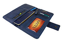 Кошелек женский кожаный под паспорт SULLIVAN kgb27(10) синий Топ