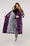 Зимова жіноча лакова куртка фіолетового кольору ПВ-1253 тон 14, розміри 44-58, фото 2