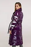 Зимова жіноча лакова куртка фіолетового кольору ПВ-1253 тон 14, розміри 44-58, фото 4