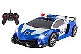 Машинка Трансформер Lamborghini POLICE Robot Car Size 18 СИНЯ, Машинка на радіокеруванні, фото 2