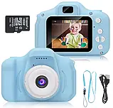 Дитяча Фотокамера СИНЯ c 2.0″ дисплеєм і з функцією відео, Дитячий фотоапарат, фото 4