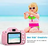 Дитяча Фотокамера РОЖЕВА c 2.0″ дисплеєм і з функцією відео, Дитячий фотоапарат, фото 5