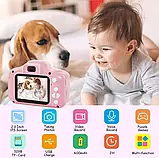 Дитяча Фотокамера РОЖЕВА c 2.0″ дисплеєм і з функцією відео, Дитячий фотоапарат, фото 10