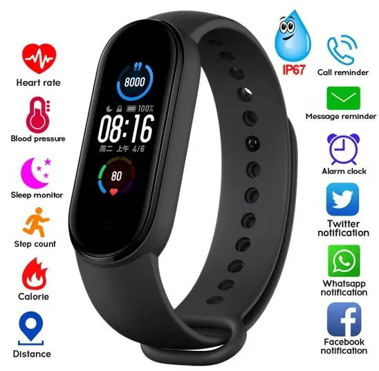 Smart Watch Mi BAND M5 black | Фитнес трекер Mi band 5 | Часы для фитнеса | Умные часы - фото 3 - id-p1278784494
